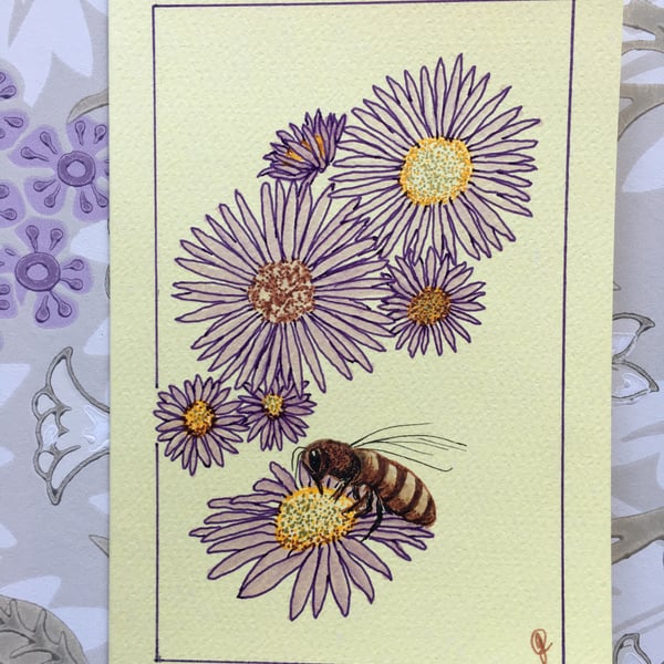 Floral greetings card hand made