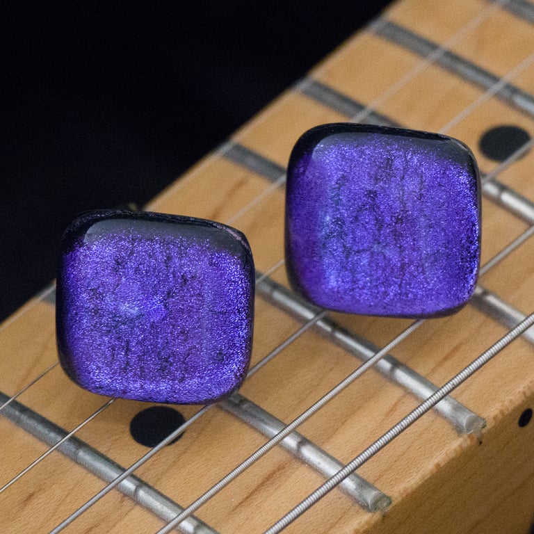 Deep Purple Glass Cufflinks - 4058
