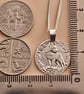 Wolf Engraved Sterling Silver Coin Necklace - Image 4