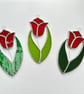 Stained Glass Tulip Suncatcher Handmade Hanging Decoration  - Image 1