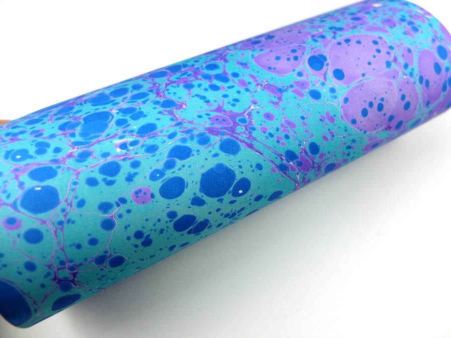 A4 Marbled paper sheet blue purple stone pattern slight second 