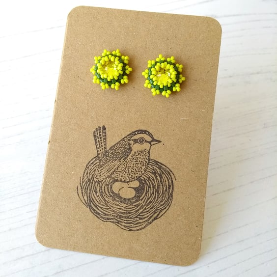 Daffodil Yellow Stud Earrings