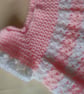 Baby dress crocheted in pink and white. Lovely gift for new baby girl. 20"chest - Image 5