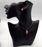 Coral Fused Glass Stud Earrings and Pendant Set - Image 1