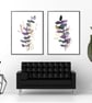 Greenery art prints, purple leaves wall decor, Eucalyptus leaves wall art prints - Image 3