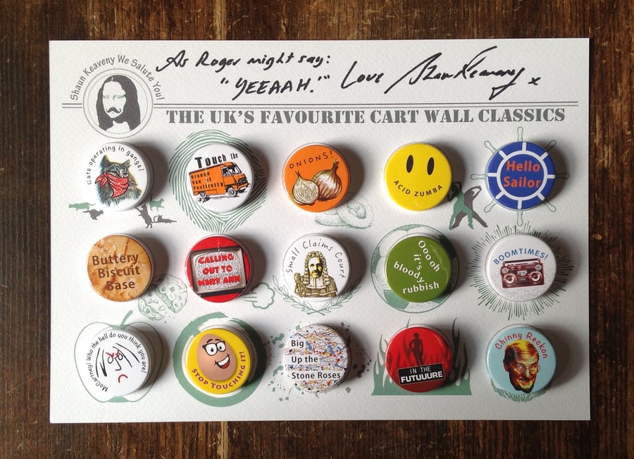 Limited Edition Signed Shaun Keaveny Cart Wall Badge Art Piece. A4. 