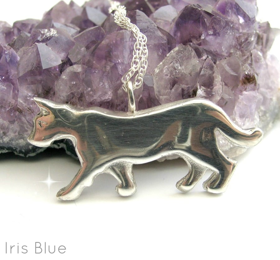 Cat Necklace Sterling Silver