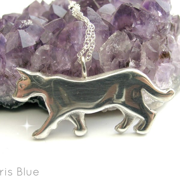 Cat Necklace Sterling Silver