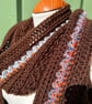 Chocolate brown textured handmade unique scarf neck warmer  - Image 1
