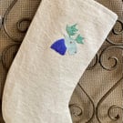 Hand Embroidered Christmas Stocking