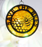 Stained Glass Save the Bees Suncatcher Hanging Window Ornament Car - Image 1