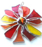 Abstract Red Hot Flower Suncatcher Stained Glass Dichroic 107 - Image 1