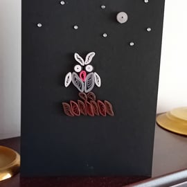 Quilled Night Owl Greetings Card