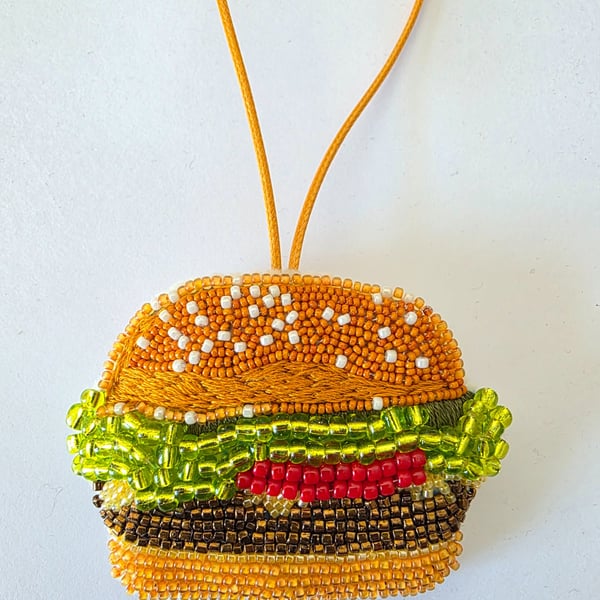 Burger bead embroidery decoration 