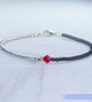 Bracelet dainty sterling silver and Swarovski glass pearl  - Image 3