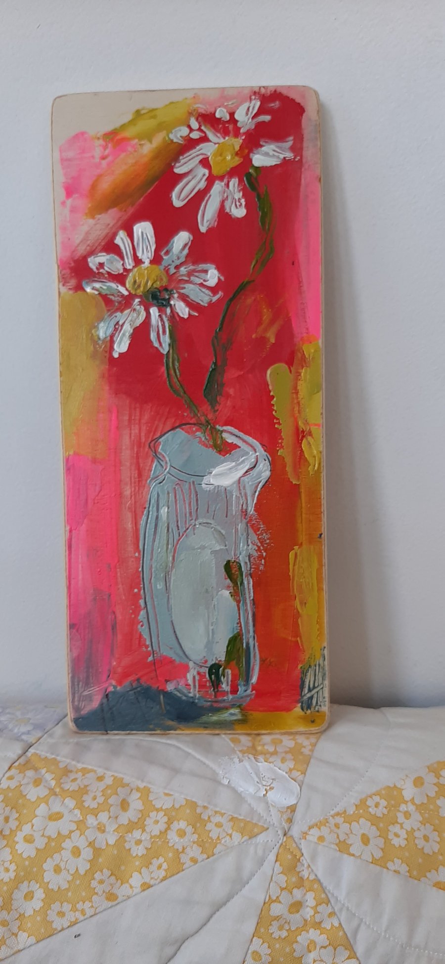 Contemporary daisy flower painting 