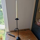 Single Metal Candle Holder Satin Black