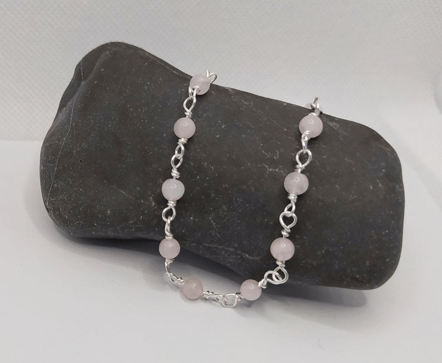 Rosequartz Chain Bracelet