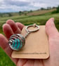 Turquoise Blue Marble Keyring, Something Blue Wedding Gift-Keepsake - Image 3