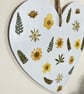 Pressed Flower Hand Painted Wooden Heart Botanical Art - Image 2