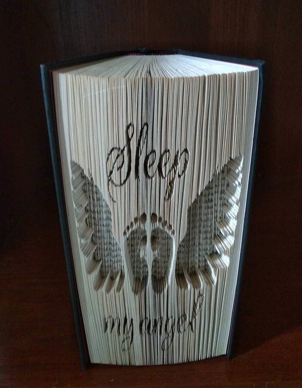Baby Angel Wings Memorial Cut & Fold Book Folding Pattern - EMAILED PDF PATTERN