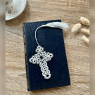 Tatted lace cross bookmark small