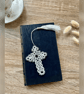 Tatted lace cross bookmark small