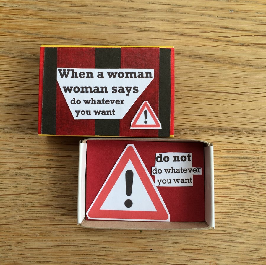 Marital Advice for Husbands Matchbox Message