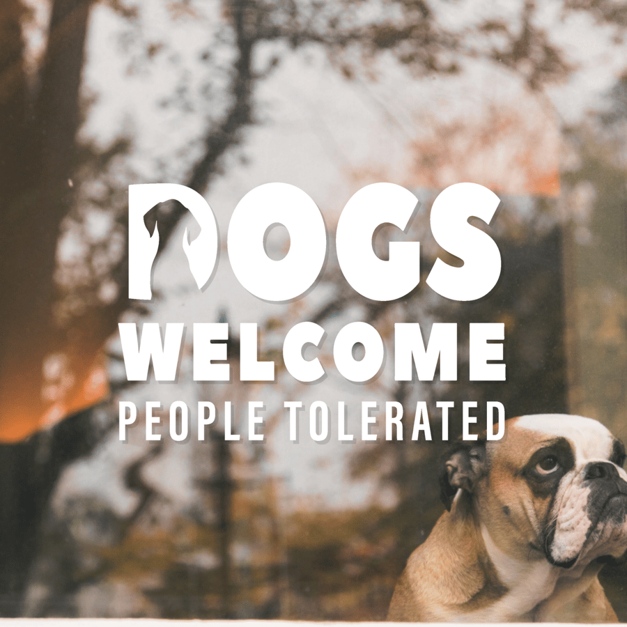 Dogs Welcome - Silhouette: Pet-Friendly Business Decal, Pub Window Sign