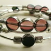 Purple and Black Electroplated Glass Disc Bead Wrap Around  Bracelet  KCJ1068