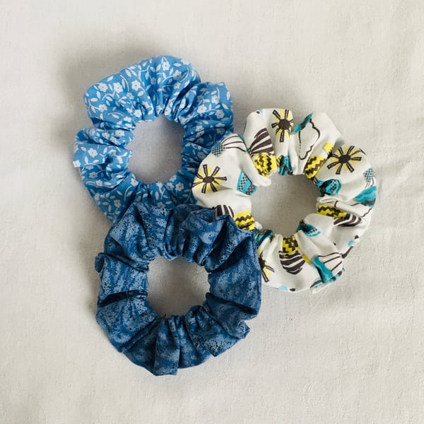 Set of Scrunchies Blue's, Scrunchies, Hair Bands, Fun Scrunchies, Gift Ideas,