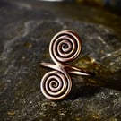 Hand-Forged Bronze Double Spiral Ring