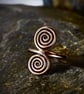 Hand-Forged Bronze Double Spiral Ring