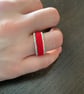 Vibrant and colourful red beaded ring - Image 4