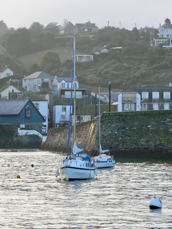 Mevagissey Harbour -Cornwall - Mounted Photo