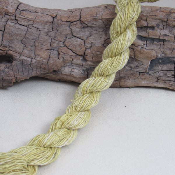 40m Natural Weld Dye Yellow Bourette Noil Silk Single Ply Thread