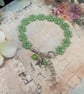 Green Crystal Daisy Chain charm Bracelet, boho bracelet, girlfriend gift - Image 3