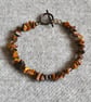 Tiger’s Eye Chip Bracelet with Orange and Black Crystal Bicone Accent Beads - Image 3