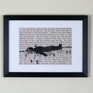 Classic Literature - Gulliver's Travels Silhouette Framed Large Embroidery 