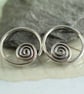 Spiral Sleeper Earrings Silver Hoops 14 mm or 12 mm - Image 1