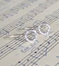 Long silver earrings, circle earrings, sterling silver earrings - Image 2