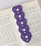 Bookmark, hearts bookmark, embroidered lace, purple - Image 4
