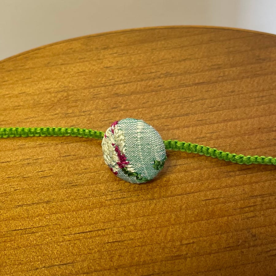 Hand embroidered bracelet