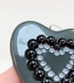 Perfectly Imperfect - Black and Silver Heart - Handmade Glass Suncatcher - Image 4