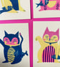 Nine Lucky Cat Postcards - Image 5