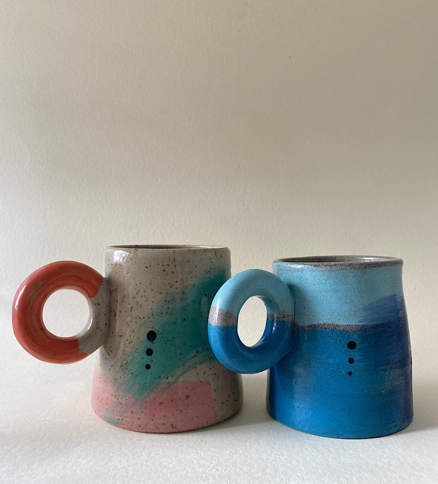 Set of 2 handmade mugs.