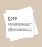 Boss Definition Card - Birthday, Thank you, personalised, blank inside - Image 2