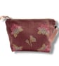 Dusty Pink Lotus Flowers Linen Makeup Bag - Image 1