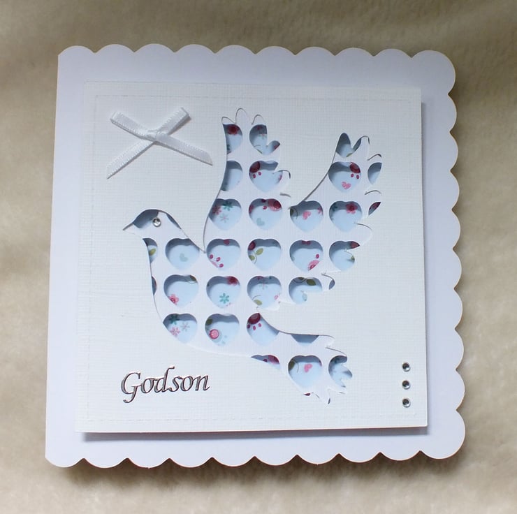 Luxury Handmade Godson Christening Card Folksy