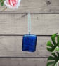 Glass Fused Pendant - Sparkly Blue Dichroic